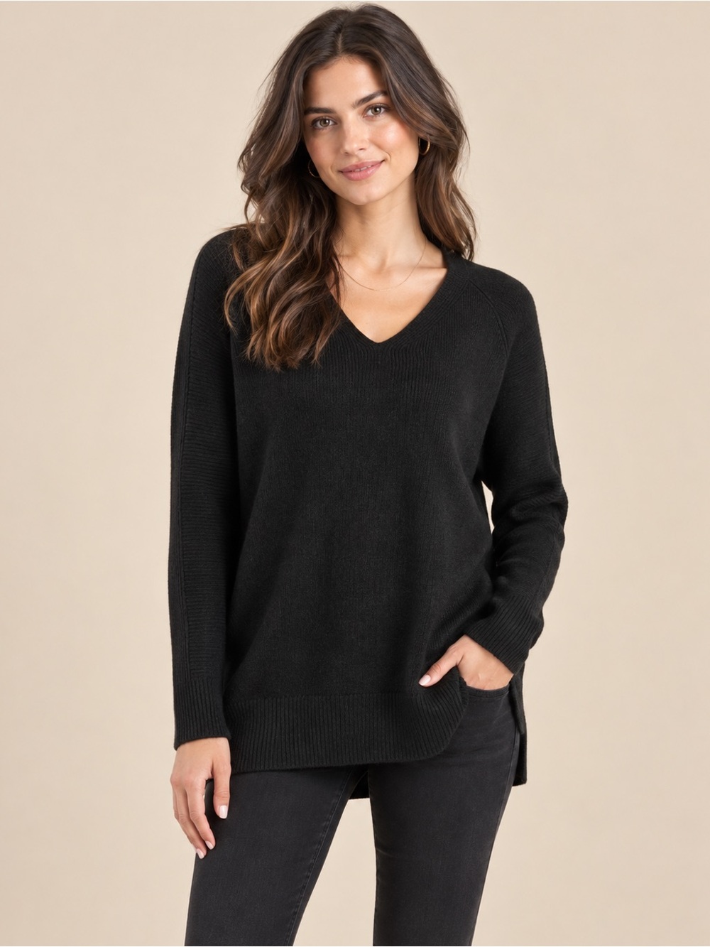 Athleta Hanover Black Merino Wool Sweater